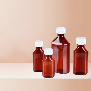 Botellas de farmacia Oval Rx Medicina Botellas líquidas Serigrafía ámbar PET Niño <span class=keywords><strong>Ln</strong></span> Stock 4oz Resistente a los niños Avantis - Product Image 3