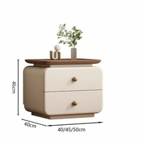 Table de chevet en cuir de style crème vintage moderne élégante petite armoire latérale pour un usage domestique Installation facile pour un nouveau style