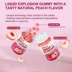 Gomitas Multivitamínicas para Mujer OEM con Multivitaminas A, C, D3, E, K2, Complejo <span class=keywords><strong>B</strong></span>, Folato, Biotina, Calcio, Magnesio, Apoyo Energético - Product Image 3