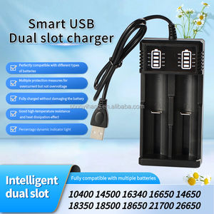 4 슬롯 리튬 충전기, 입력 5V 1-3A, 출력 DC4.2V 1000mA, 21700/26700/16650/18350/18500/18650/26650 작동 - Product Image 2