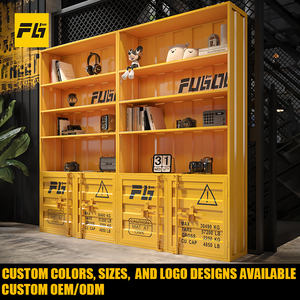 Lemari Pajangan Vintage Rustic Industrial untuk Wine dan Spirit, Rak untuk Pub, Bar, Villa, Rumah, Furnitur Logam Retro - Custom OEM/ODM - Product Image 1