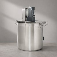 Cuve de mélange commerciale en acier inoxydable de qualité alimentaire avec agitateur motorisé, baril de agitation de liquides à ouverture supérieure avec échelle graduée