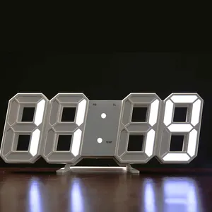 YIZHI 3D LED Digital Electronic Alarm Clocks Desk Wall Clock USB LED Red Blue White 12/24 Hours Date Time Temperature Lighting