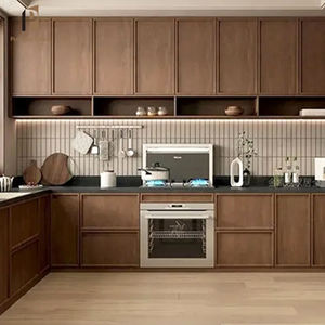 Gabinetes de Cocina Modulares de Madera de Alta Calidad, Diseño de Chapa de Madera, MDF, Estilo Shaker, Modernos - Product Image 1