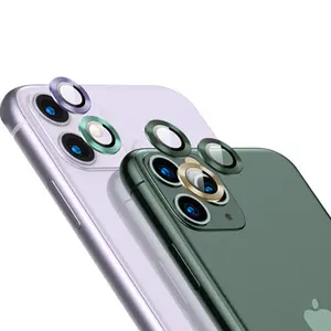 Protecteur d'écran d'objectif de caméra en verre trempé pour iPhone 13 12 11 pro max mini objectif de téléphone 9H en alliage d'aluminium individuel