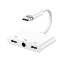 Fabrika doğrudan satış 3-in-1 tip-c USB 3.5mm OTG adaptörü mobil şarj dönüştürücü ile Flash Disk ve klavye DC çıkış