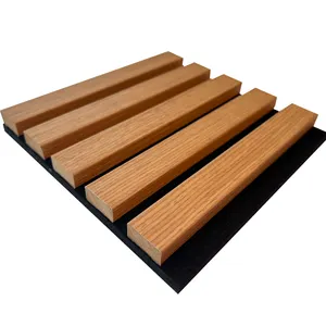 MDF - שכבה עבה של דק עץ פורניר לוח קיר אקוסטי 2.4 מ' x 0.6 מ' אלון