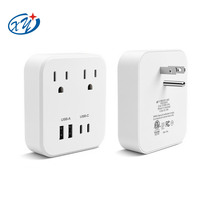 Adaptateur secteur compact multi-ports US avec prise AC, USB-C et 2 ports USB-A, solution de charge pour la maison et les voyages, 10A