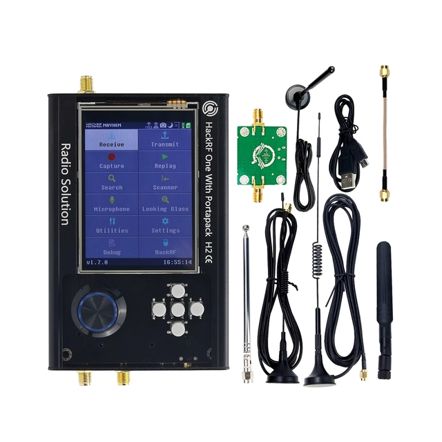 GGDX 1MHz-6GHz HackRF One R9 V2.0.1 Portapack H2 SDR Radio Assembled with LNA SMA Cable Antennas USB