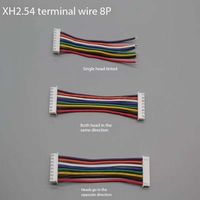 Zhonglang pelat timah ganda kawat elektronik kepala tunggal 34MM XH2.54mm Pitch 2/3/4/5/6/7/8/9/10P kabel PVC jaket tembaga