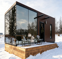 Maison Modulaire Préfabriquée, Serre Design, Toit à Panneaux Solaires, Panneau Sandwich Respirant, Cabine Mobile Économe en Énergie
