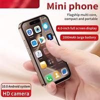 Ponsel pintar Mini 3G Android 10.0 Quad Core, ponsel pintar kartu SIM ganda dengan isi daya Cepat 2000mah 65w