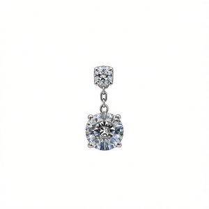 Orecchini Pendenti in Zircone Oro Rosa, Taglio Brillante Rotondo, Montatura a Griffe, Gioielli Classici da Donna per Feste, in Lega - Product Image 1