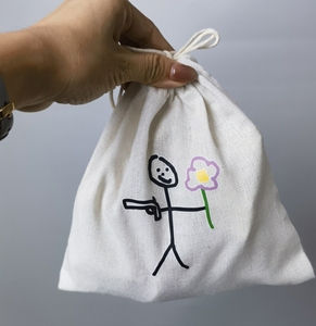 Bông tự nhiên dây rút túi bụi với vải không thấm nước Áo Tắm đồ lót quần áo giày bao bì bông Bụi Túi - Product Image 2