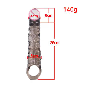 高品質シリコンディルド＆コンドームスリーブ 長持ち 再利用可能 洗浄可能 男性用ペニス増大グッズ セックストイ - Product Image 4