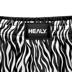 Para pantalones cortos de boxeo elásticos con estampado de cebra hechos a medida 100% poliéster estilo Atlético MMA Trunks que absorben la humedad - Product Image 4