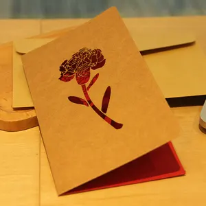 Grosir stok tersedia sesuai kertas Kraft Laser Cut pernikahan undangan pengakuan kartu Selamat Hari Valentine kartu ucapan