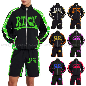 <strong>Men's</strong> Windbreaker Shorts Set Polyester Custom Streetwear Tracksuit Windbreaker <strong>Jacket</strong> and Short Set for <strong>Men</strong> <strong>Summer</strong> Outfit - Product Image 5