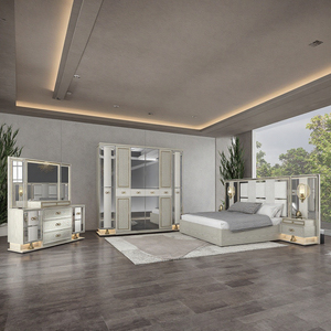 Dernier Ensemble de <span class=keywords><strong>Chambre</strong></span> Complet en MDF Style Appartement pour Adultes avec Armoire – Mobilier pour Maison ou Hôtel - Product Image 3