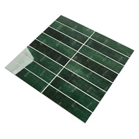 Ventes chaudes : Mosaïque autocollante SPC vert foncé style Zellige espagnole faite à la main pour crédence de cuisine