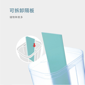 <b>Plastic</b> <b>Storage</b> Jars For Grains Cereals Pasta <b>Large</b> Capacity Divided Compartments Transparent Airtight Lid Cylinder Shape Size L - Product Image 4