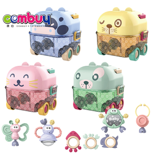 Maleta de animales de dibujos animados con timbre musical Juego suave de dentición Sonajeros de campana de bebé de plástico para recién nacidos y niños pequeños - Product Image 2