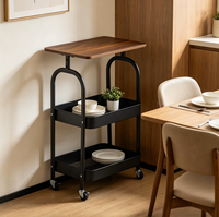 Étagère de rangement mobile multi-niveaux en métal pour usage domestique, sur pied, pour chambre et salon, outils et matériel de nettoyage