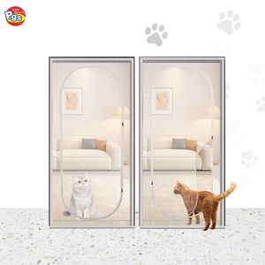 PRODIGY CSD01 Pantalla de puerta resistente a gatos duradera con cremallera Cortina de puerta de malla para mascotas - Product Image 1