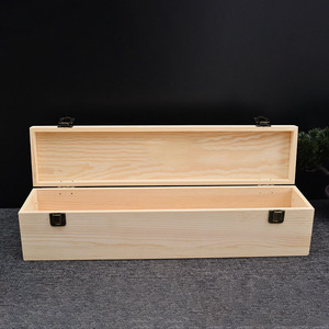 Caja de Almacenamiento Rectangular de Madera de Pino, Organizador de Madera Maciza con Tapa Abatible, Caja de Regalo con Opción de Grabado de Logotipo, Venta al Por Mayor - Product Image 2
