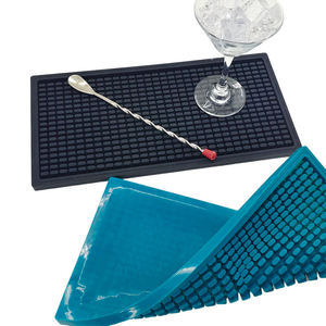 Tapis de bar en silicone à motif quadrillé, antidérapant, résistant à la chaleur, écologique, de qualité alimentaire, imperméable, durable, pour le service des boissons au comptoir - Product Image 2