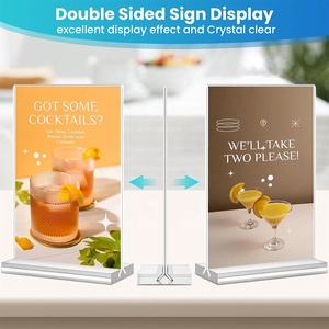Suporte de Acrílico para Sinalização 4x6, Pacote com 15, Transparente, Dupla Face, Expositor Vertical de Mesa para Cardápio, Ideal para Restaurantes - Product Image 5