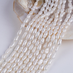 Collares de Perlas de Agua Dulce Naturales al por Mayor, de 4-5 mm, Blancas y Rosas, Perlas de Río Recicladas, Materiales Semiterminados para Joyería DIY - Product Image 3