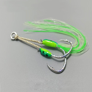 Amo da Pesca in Mare Luminoso a Doppia Coda Lunga, Amo da Barca per Sgombro Spagnolo che si Illumina al Buio, Amo Doppio Rinforzato per la Pesca - Product Image 1