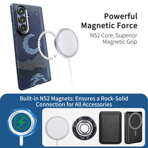 Étui de téléphone de luxe en <span class=keywords><strong>fibre</strong></span> d'aramide léger pour Z Fold7, antichoc, anti-traces de doigts, avec anneau magnétique, personnalisé - Product Image 3