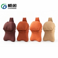 Coussin de nuque ergonomique en suède auto-adhésif pour voiture, fixation universelle par bande auto-agrippante, accessoire intérieur automobile