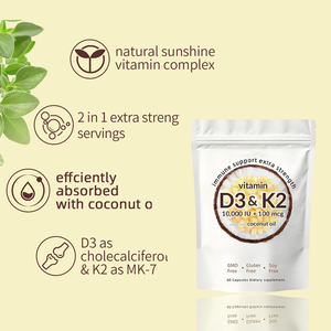 Capsules molles de vitamine d3 k2 Offre Spéciale vitamine d3 k2 10000 ui pour le soutien immunitaire et la santé des os - Product Image 2