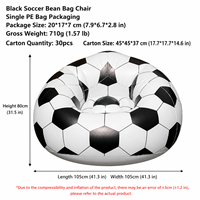 Fauteuil gonflable Da Niu en forme de ballon de football, canapé gonflable en PVC, chaise longue paresseuse pour l'intérieur, l'extérieur, les fêtes, le camping, la maison, la détente