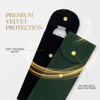 Pochette en velours ZXF Premium multicolore pour bijoux et montres avec bouton-pression, anti-poussière, design moderne pour le voyage