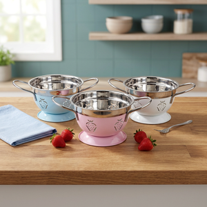 Mini passoire à baies en acier inoxydable, finition miroir, bol de lavage de fruits en métal avec poignée pour la cuisine - Product Image 3