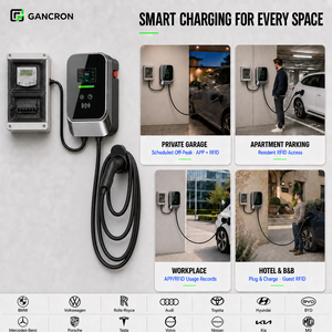 Station de recharge murale GANCRON Type 2 EV, chargeur AC, 7kW, 11kW, 22kW, 32A, 3 phases, niveau 2, recharge rapide, pour voiture électrique, usage domestique - Product Image 4