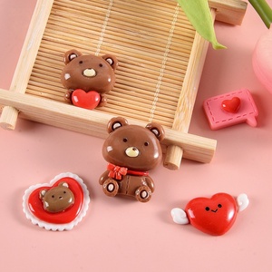 Décorations de la Saint-Valentin en résine, ours en peluche adorable, design populaire, ornements de dessin animé en résine, décorations d'animaux en résine pour la Saint-Valentin - Product Image 3