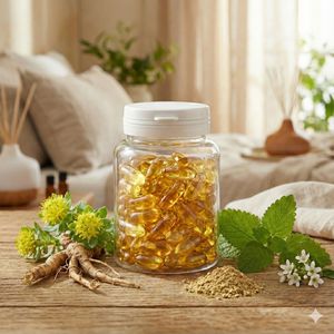 Novaloa - Mezcla de Extracto de Cáñamo, Rhodiola y Balsamo de Limón, Cápsulas Anti-Estrés con MCT, 30 Unidades, Cultivo Artificial Francés, Etiqueta Blanca - Product Image 1