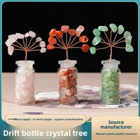 Bouteille à vœux en cristal naturel écologique, pierre concassée, arbre à argent, décoration de bureau à domicile, arbre de la richesse, petit ornement