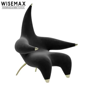 WISEMAX 가구 신상품 아트 디자인 의자 라운지 의자 거실 가구 유리 섬유 섬유 벨벳 꽃 모양 레저 의자