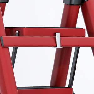 Escalera de acero galvanizado plegable roja moderna, alfombrilla antideslizante, taburete plegable <span class=keywords><strong>para</strong></span> el hogar <span class=keywords><strong>para</strong></span> escalera, almacén, Exterior - Product Image 6
