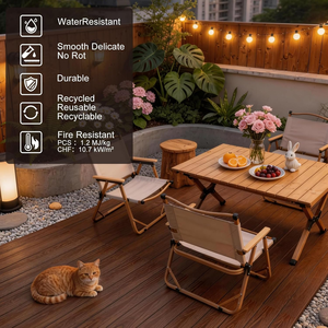 Plancher en bois composite IPE moderne, imperméable et antidérapant, grain <span class=keywords><strong>de</strong></span> bois carré, pour extérieur, piscine, <span class=keywords><strong>jardin</strong></span>, parc, fabriqué en Chine - Product Image 6