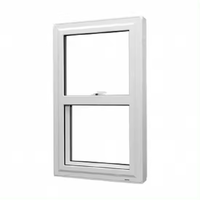 Moderno Personalizado UPVC PVC Vinilo Individual Doble Colgado Ventana de vidrio Insonorizado Parrilla Diseño Sash Windows