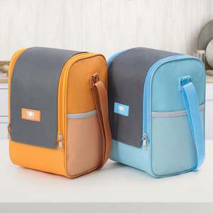 Lunch Box Bag Square Large Opening Insulated Polyester Oxford Cloth <b>Handbag</b> with Rice for Work Thermal Bag - Product Image 2