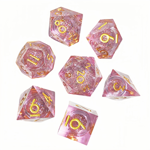 Feeron Polyhedral Resin, ensemble de dés de jeu de rôle (D&D) pour 6 joueurs, 7 pièces, durable, écologique, pour adultes et familles, avec emballage - Product Image 3