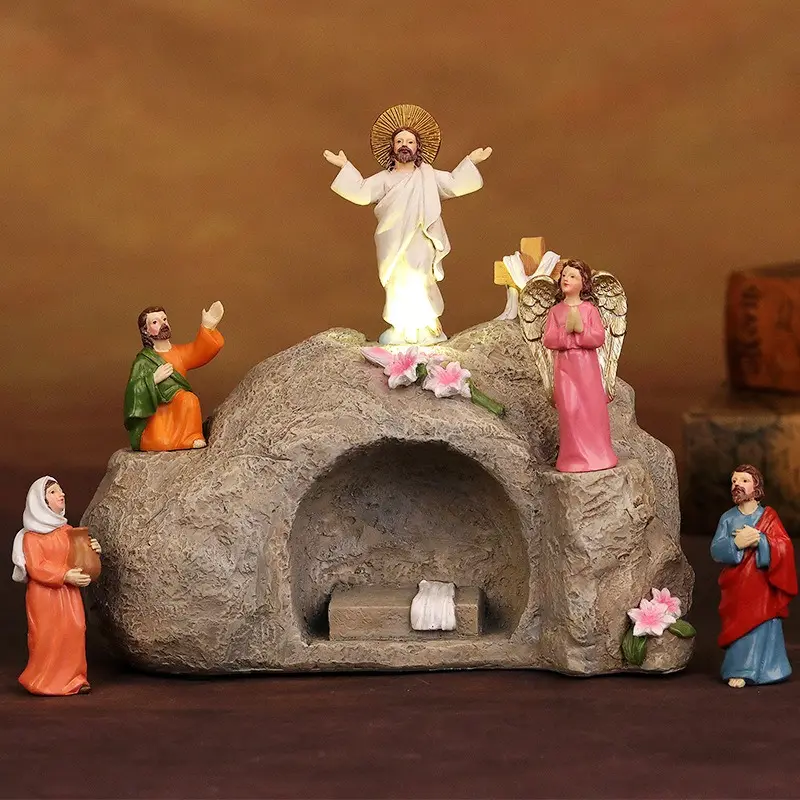 Witt Creative Jesus Jesus Tomb Group Easter Ascension decoration resin crafts Christmas church scene decorations